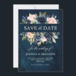 Reserva La Fecha Boda de la Marina Azul Rubor Rosa Rosa Boho<br><div class="desc">Hermosa boda de boho floral, salvo la fecha, cuenta con gráficos florales de acuarela pintados a mano / rosas en ricos tonos azul marino y rosa / melocotón rosa y timbre encantador estilo letras a mano. Comuníquese conmigo para obtener ayuda sobre la personalización o si necesita cualquier otro producto con...</div>