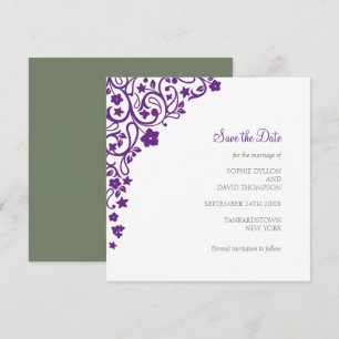 Reserva La Fecha Boda de la plaza Purple Floral de Secret Garden