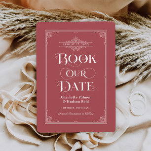 Reserva La Fecha Boda de la portada del libro de vintage "Book Our
