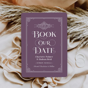 Reserva La Fecha Boda de la portada del libro Vintage "Book Our Dat