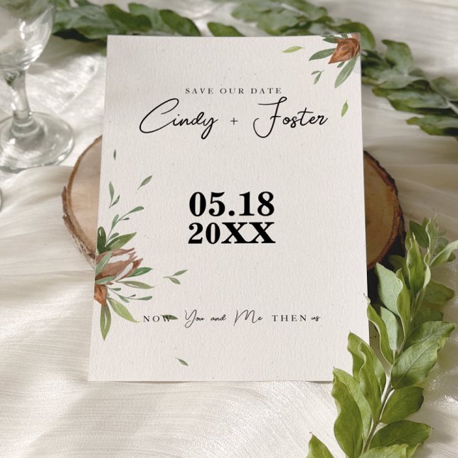 Reserva La Fecha Boda de la vegetación del algodón rústico (Subido por el creador)