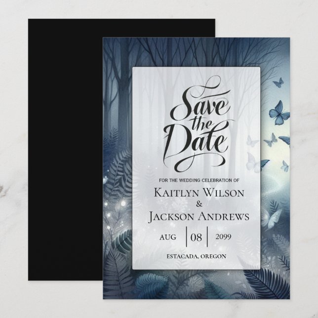 Reserva La Fecha Boda de las Alas Mágicas y de la Luna (Anverso / Reverso)