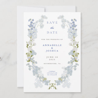 Reserva La Fecha Boda de las Flores Azules francesas salva la fecha