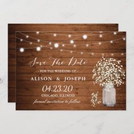 Reserva La Fecha Boda de las luces de aliento de un bebé rústico sa