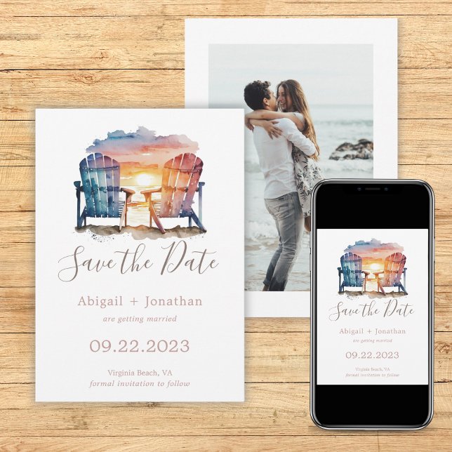 Reserva La Fecha Boda de las tumbonas Ocean Sunset Photo Beach (Subido por el creador)