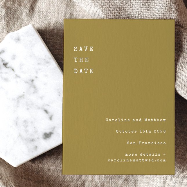 Reserva La Fecha Boda de letra de máquina de escribir retro minimal (Subido por el creador)