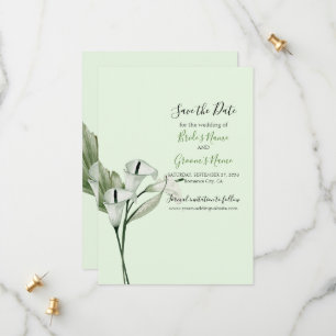 Reserva La Fecha Boda de Lirios de Calla Blancos Elegantes Modernos