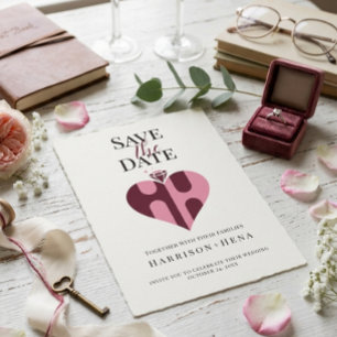 Reserva La Fecha Boda de lujo romántico con monograma HH