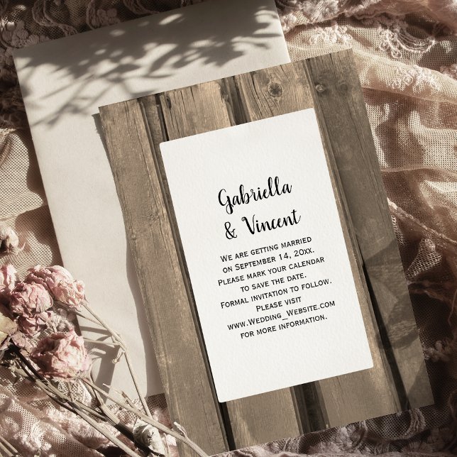 Reserva La Fecha Boda de madera de granero rústica salva la fecha (Subido por el creador)