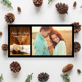 Reserva La Fecha Boda de Madera Rústica del Árbol de Aves Guarda la