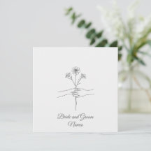 Boda de Manos de Arte de Línea Minimalista con Flo