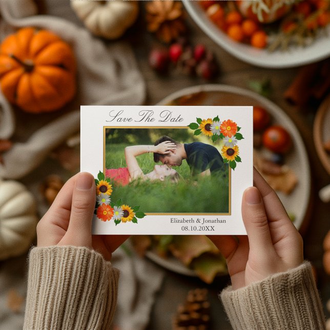 Reserva La Fecha Boda de marco dorado floral (Subido por el creador)