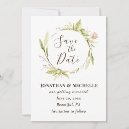 Reserva La Fecha Boda de marco floral de veraneo con flores de vera