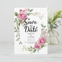 Boda de Marco Floral Rosa Acuarela