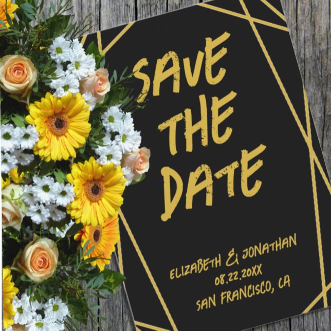 Reserva La Fecha Boda de marco geométrico (Subido por el creador)