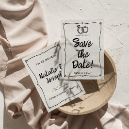 Reserva La Fecha Boda de marco retro dibujado a mano moderna