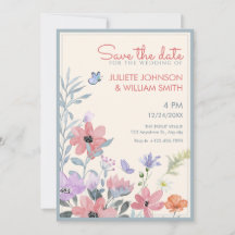 Boda de mariposa de flores color pastel