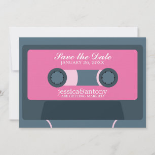 Reserva La Fecha Boda de mixtape retro Guardar la fecha