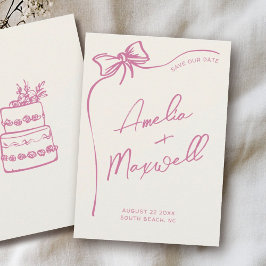 Reserva La Fecha Boda de moda con estilo de color rosa barrido a ma