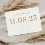 Reserva La Fecha Boda De Moda Mínima Fecha No Foto Guardar La Fecha<br><div class="desc">Personalice esta boda mínima de diseño de moda para guardar la fecha con todos sus detalles.</div>