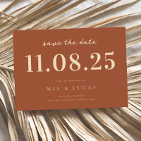 Boda De Moda Mínima Fecha No Foto Guardar La Fecha