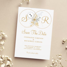 Boda de Monograma de Oro Elegante