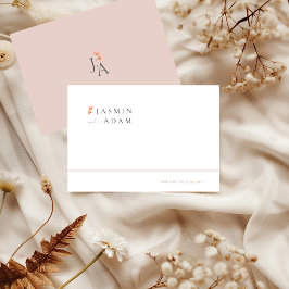 Reserva La Fecha Boda de monograma floral elegante rosado