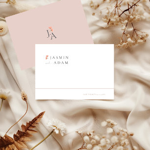 Reserva La Fecha Boda de monograma floral elegante rosado