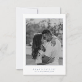 Reserva La Fecha Boda de Monograma Formal Vintage Periwinkle