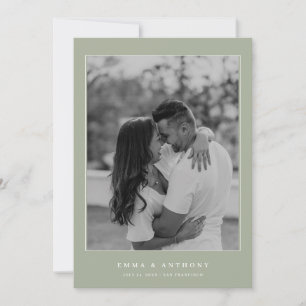 Reserva La Fecha Boda de Monograma Verde Salvia Vintage Formal