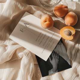 Reserva La Fecha Boda de Monograma y Ampersor Neutral Clásico Elega