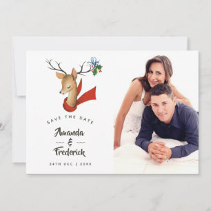 Reserva La Fecha Boda de Navidad Retro Vintage Guardar la Fecha