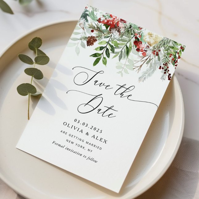 Reserva La Fecha Boda de Navidades de invierno de Evergreen Save th (Subido por el creador)