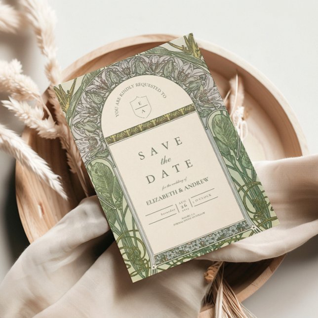 Reserva La Fecha Boda de Olive Art Nouveau (Subido por el creador)