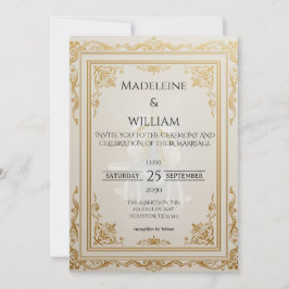 Reserva La Fecha Boda de oro elegante de lujo