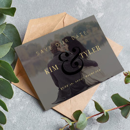 Reserva La Fecha Boda de oro negro en la fotografía moderna