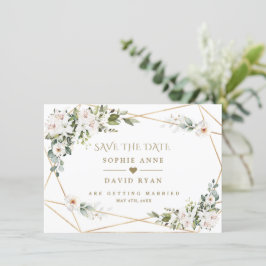 Reserva La Fecha Boda de oro Rosa Lilies Imperial Blanco