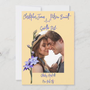 Reserva La Fecha Boda de orquídeas solares amarillas y de color lag