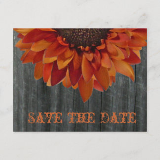 Reserva La Fecha Boda De Otoño De Barnwood Y Sunflower Ahorra La Fe