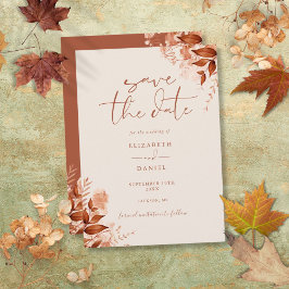 Reserva La Fecha Boda de otoño otoñal rústica floral script