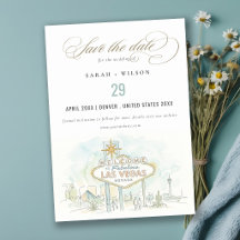 Boda de paisaje acuarela en Las Vegas Nevada
