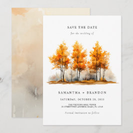 Reserva La Fecha Boda de paisaje de otoño en la naturaleza