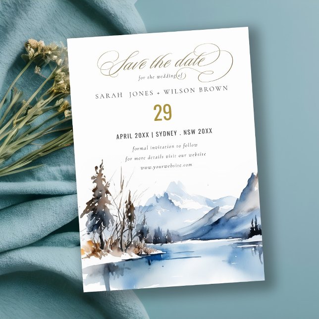 Reserva La Fecha Boda de paisajes de nieve de invierno de Mountain  (Subido por el creador)