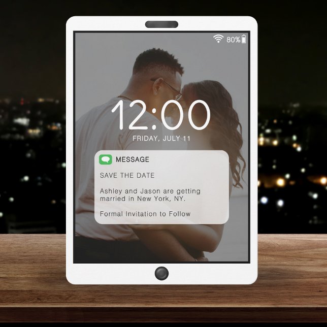 Reserva La Fecha Boda de pantalla de bloqueo de teléfono celular (Cell Phone Lock Screen Wedding Save The Date
)