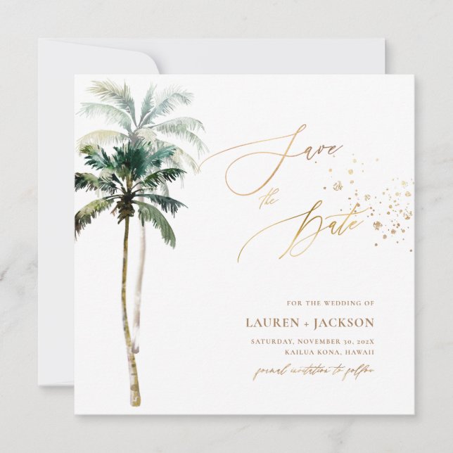 Reserva La Fecha Boda de Paraíso tropical de Moda ArtsApp (Anverso)