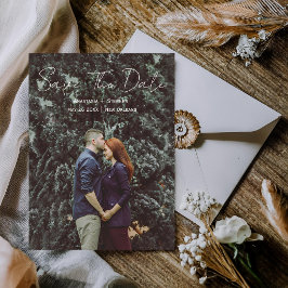 Reserva La Fecha Boda de pareja de la naturaleza del jardín simple