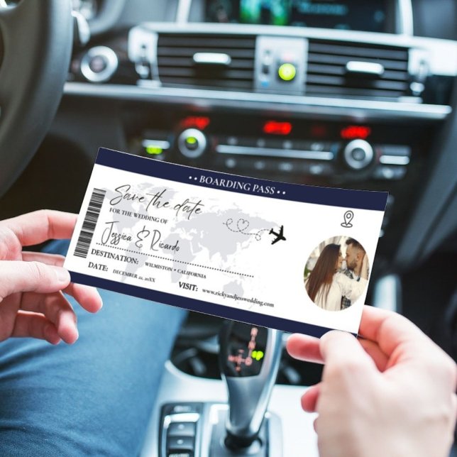 Reserva La Fecha Boda de pases de embarque azul de la Marina (Subido por el creador)