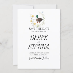 Reserva La Fecha Boda de pato silvestre Mallard Save The Date
