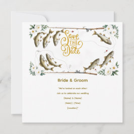 Reserva La Fecha Boda de peces temática para amantes de la pesca