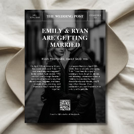 Reserva La Fecha Boda de periódico de fotografía superpuesta clásic